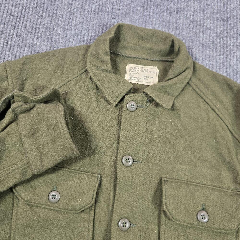 Vintage Army Cold Weather Field Jacket Mens Medium Green Wool Dale Fashions